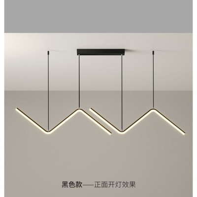 led吊灯餐厅灯简约现代个性吧台咖啡厅北欧线条办公跨境灯饰图3