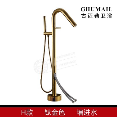全铜落地龙头金色黑色拉丝金玫瑰金古铜色墙进水预埋式落地式龙头图3