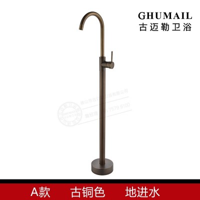 全铜落地龙头金色黑色拉丝金玫瑰金古铜色墙进水预埋式落地式龙头图5