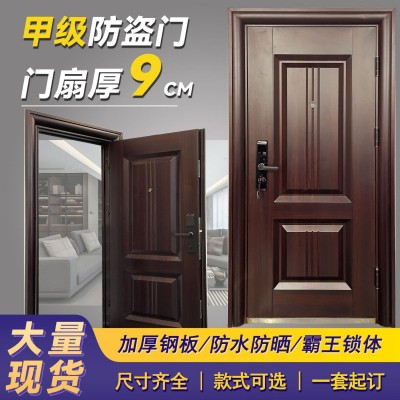 甲级入户门加厚10公分 工厂现货直发 钢质防盗门工程门 防晒防潮图1