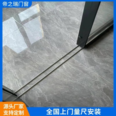 铝合金推拉门4016极简地轨推拉门吊轨推拉三联动四联动推拉门图4