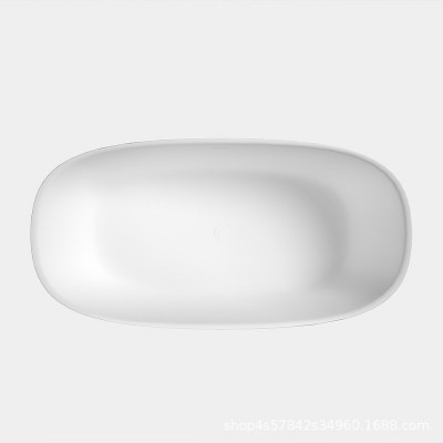 绮美石工厂直销人造石椭圆形斜薄边独立式酒店民宿家用双人浴缸图5