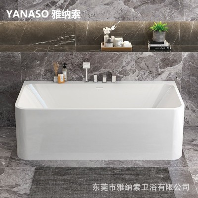 雅纳索人造石浴缸长方形独立式一体成型家用浴盆成人酒店民宿专用图4