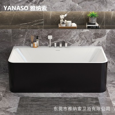 雅纳索人造石浴缸长方形独立式一体成型家用浴盆成人酒店民宿专用图5