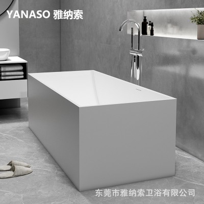 雅纳索家用人造石长方型独立一体式浴缸小户型民宿酒店工程浴缸图3