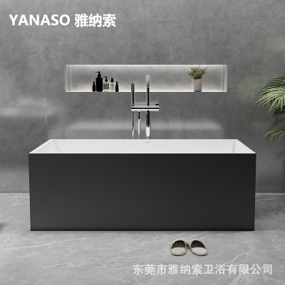 雅纳索家用人造石长方型独立一体式浴缸小户型民宿酒店工程浴缸图5