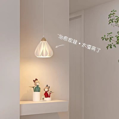法式复古小吊灯床头吊线灯原木奶油风主卧室氛围灯玄关过道高级感图2