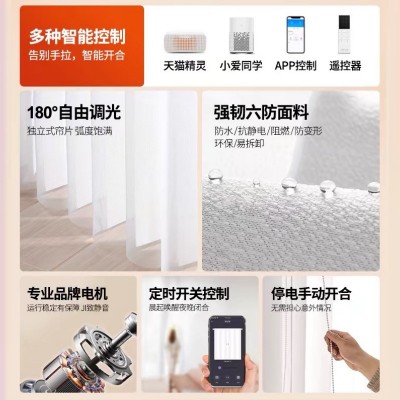 智能开合电动梦幻帘语音控制落地窗纱垂直帘客厅办公室竖百叶窗帘图4