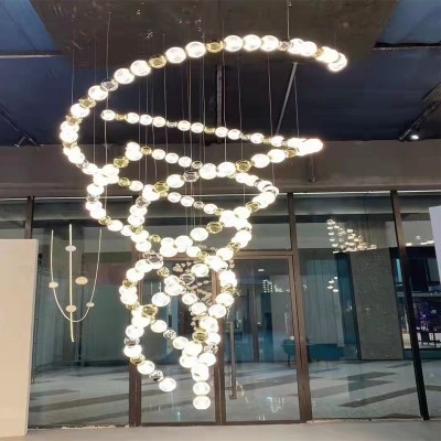 法式珍珠球形灯后现代轻奢客厅灯餐厅设计师装饰楼梯卧室项链吊灯图2