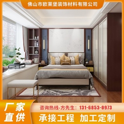 厂家供应浮雕卧室床头背景墙简约硬包墙板白色图3