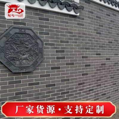 供应仿古面砖 古建外墙面砖 中式青砖贴片 室外四合院黏土青面砖图4