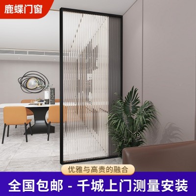 轻奢简约客厅入户玄关屏风卧室卫生间干湿分离窄边框长虹玻璃隔断图2