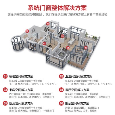 铝合金110B断桥窗纱一体平开窗封阳台隔音隔热内外开玻璃平开窗图4