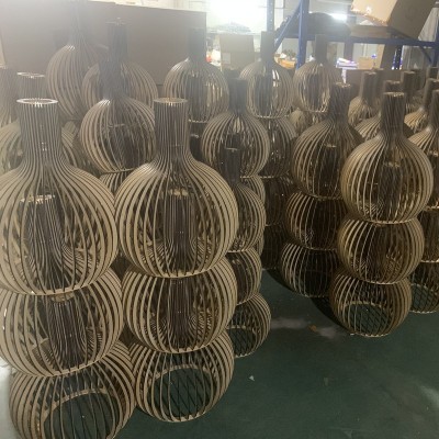 跨境日式复古木艺鸟笼吊灯创意餐厅乡村餐馆榻榻米灯现货中山灯饰图3