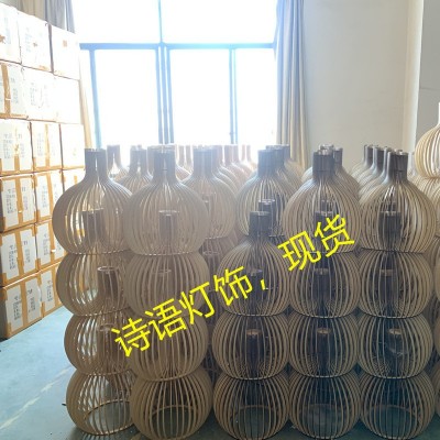 跨境日式复古木艺鸟笼吊灯创意餐厅乡村餐馆榻榻米灯现货中山灯饰图2