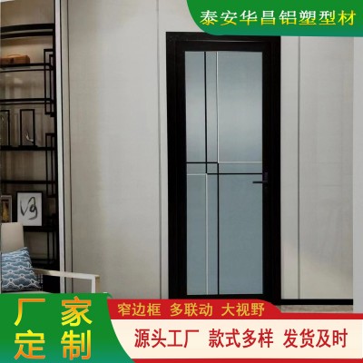 洗手间厕所平开门隔断铝合金玻璃门新中式室内平开门工程铝合金门图2