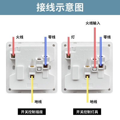 际电工暗装86一开八孔插座面板明装多功能1开8孔带开关六孔十孔图4