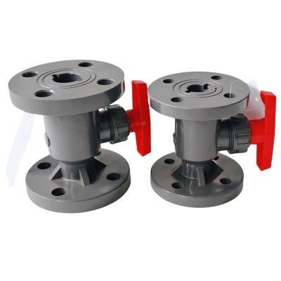 UPVC法兰球阀 DN15-DN100 PVC-U一体法兰球阀 工业阀门法 兰球阀图2