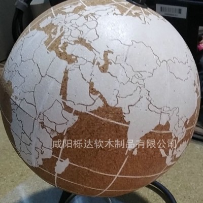 软木办公室客厅书房工艺品摆件家居装饰品软木地球仪厂家供应图3