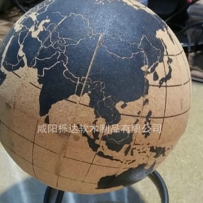 软木办公室客厅书房工艺品摆件家居装饰品软木地球仪厂家供应图2