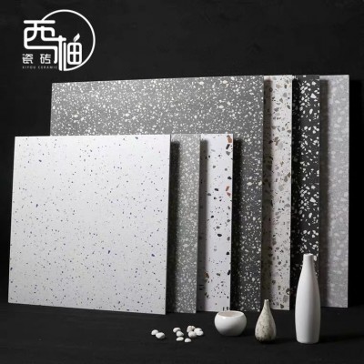 彩色水磨石瓷砖600x600仿古砖餐厅防滑地砖800x800服装店工程砖墙图2