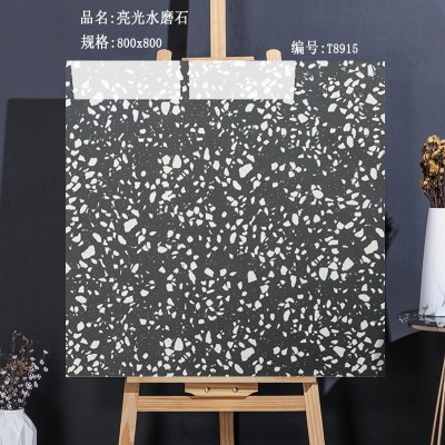 亮光水磨石瓷砖800x800别墅专卖店商场咖色地砖酒店工程600x1200图3
