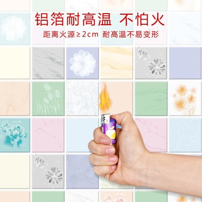 厨房防油贴纸防火耐高温墙贴防水防潮橱柜墙纸自粘台面锡箔纸灶台图5