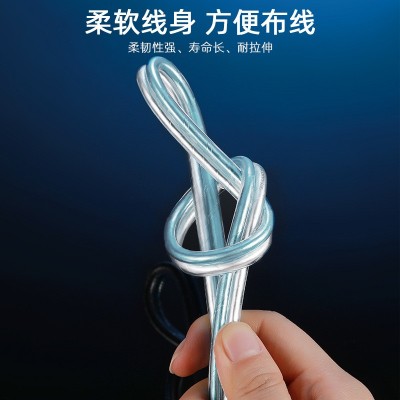 国标纯铜镀锡透明线RVB平行线0.5-2.5平方LED双并灯线电源线软线图4