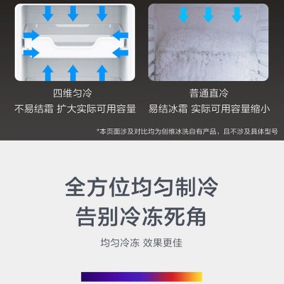 新款冰箱家用酒店租房公寓冷藏冷冻直冷无霜三开门电冰箱工厂批发图3