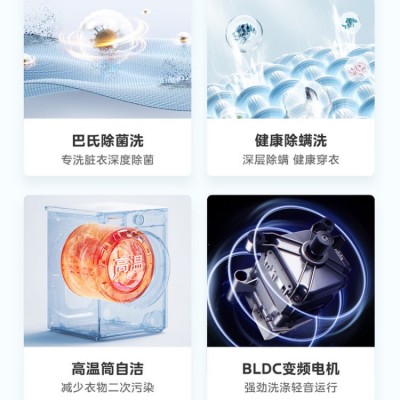 美的洗衣机全自动家用10KG大容量洗脱一体滚筒变频一级能效图3
