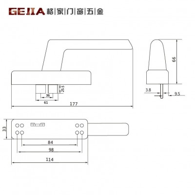 GEJIA断桥窗把手直柄铝合金内开执手内平开图3