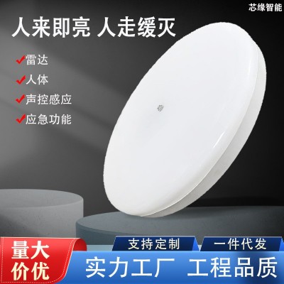 人体感应吸顶灯人走灯灭过道走廊雷达面板灯智能声光控应急三防灯图1