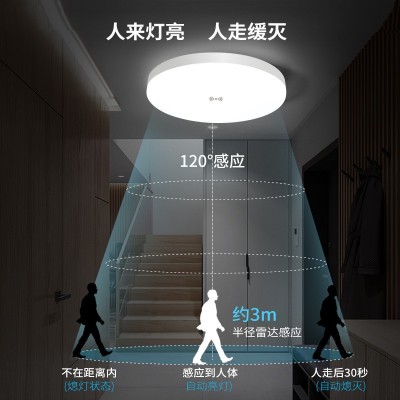 红外人体感应吸顶灯楼道走廊过道感应灯智能声光控雷达感应 三防灯图1