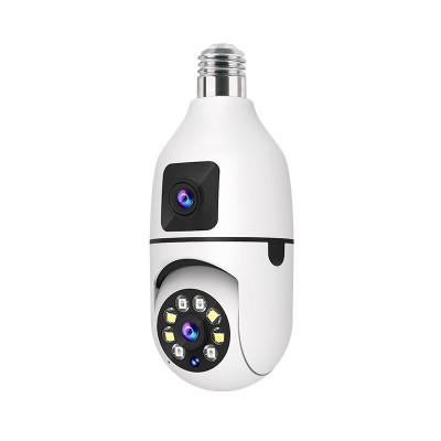 灯泡双目摄像头 1080p室内外安防监控器360度双光旋转摄像头图2