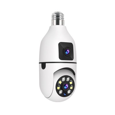 灯泡双目摄像头 1080p室内外安防监控器360度双光旋转摄像头图3