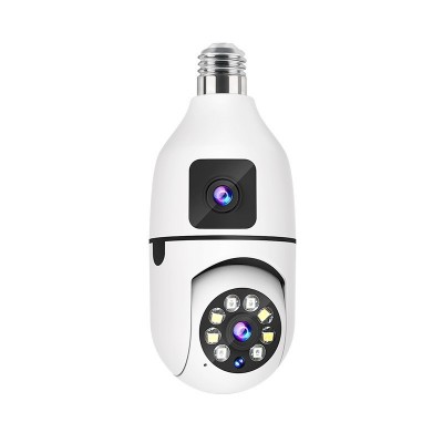 灯泡双目摄像头 1080p室内外安防监控器360度双光旋转摄像头图5