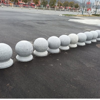 路障圆球花岗岩挡车石球大理石公园学校车挡石广场路边阻车石墩子图2