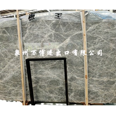 定制别墅窗台板银鼎灰大理石室内装修背景墙大理石爱马仕灰台面板图5