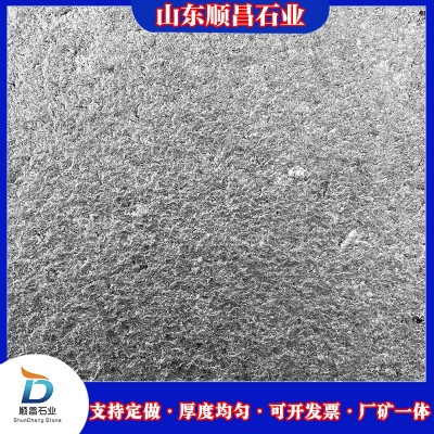 芝麻黑广场板天然黑色石板花岗岩石材道路地铺石火烧面石板工程板图4