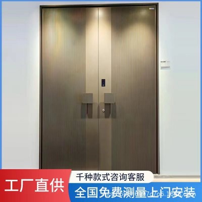 甲级防盗门庭院大门农村自建房大门进户门子母双开门精雕铸铝门