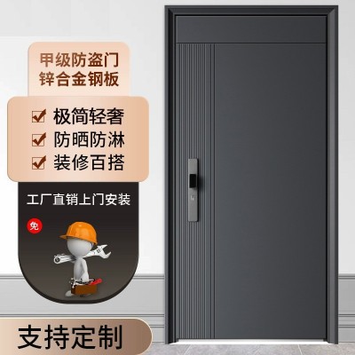 厂家热卖家用甲级防盗门入户门锌合金隔音别墅大门保温门四防门图1
