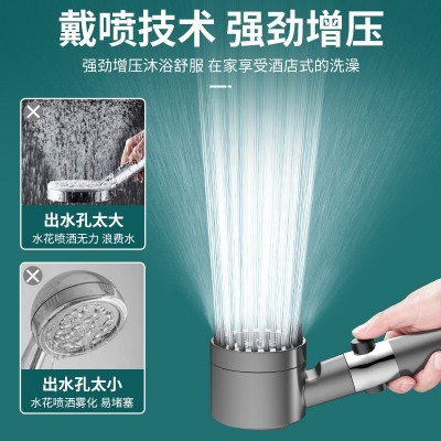 跨境戴喷花洒喷头增压超强大浴室洗澡过滤手持淋浴花洒头套装批发图3