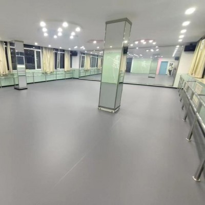 pvc塑胶地板贴舞蹈地胶垫瑜伽健身房地板革纯色灰色3.5mm 4mm 5mm图4