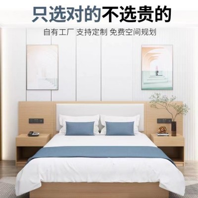 厂家直销快捷酒店宾馆家具宾馆床公寓民宿大床标间全套组合电视桌图3