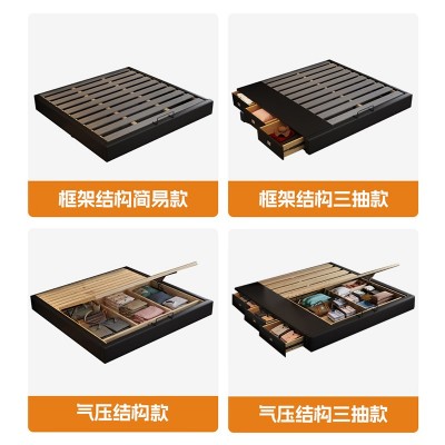 意式极简真皮床双人1.8m多功能网红储物软包床主卧室皮艺婚床轻奢图3