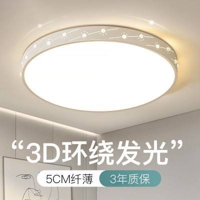 2024年新款主卧室灯LED吸顶灯简约现代大气圆形阳台客厅房间灯具