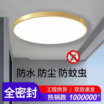 led三防吸顶灯超薄圆形防水卫生间浴室阳台厨卫灯感应过道走廊灯图2