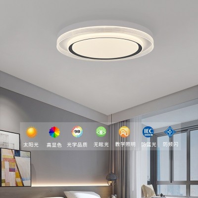 led卧室吸顶灯现代简约卧室灯具高级感创意圆形家用护眼房间主灯图2