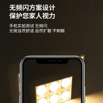 普瑞客厅无主灯全光谱护眼斗胆灯格栅灯射灯明装筒灯图2