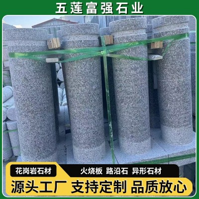 花岗岩挡车石柱学校门口路障石芝麻灰门柱花架挡车柱山东石材厂家图4